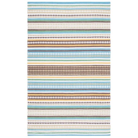 Safavieh 5 x 8 ft. Montauk Bohemian Hand Woven Rectangle Rug Light Blue & Ivory MTK451L-5